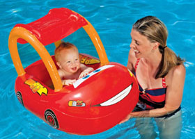 Lightning McQueen Baby Float with Sun Canopy 131801