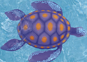 Rainbow Reef Swimming Turtles 111563