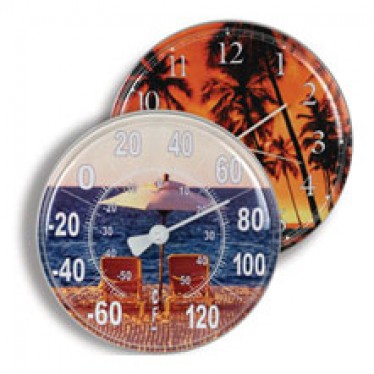 Swimline Wall Clock and Thermometer Combo Set - Palm Trees