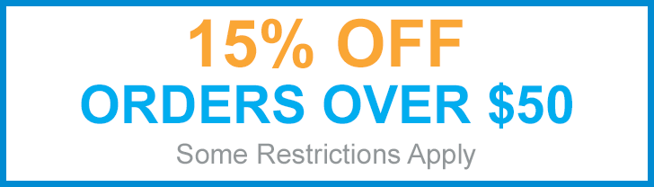15% off orders over $50 or more